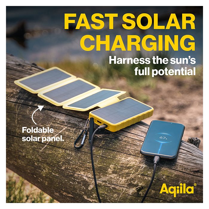Aqiila PowerBird BS10 | Solcelle Powerbank til eventyr