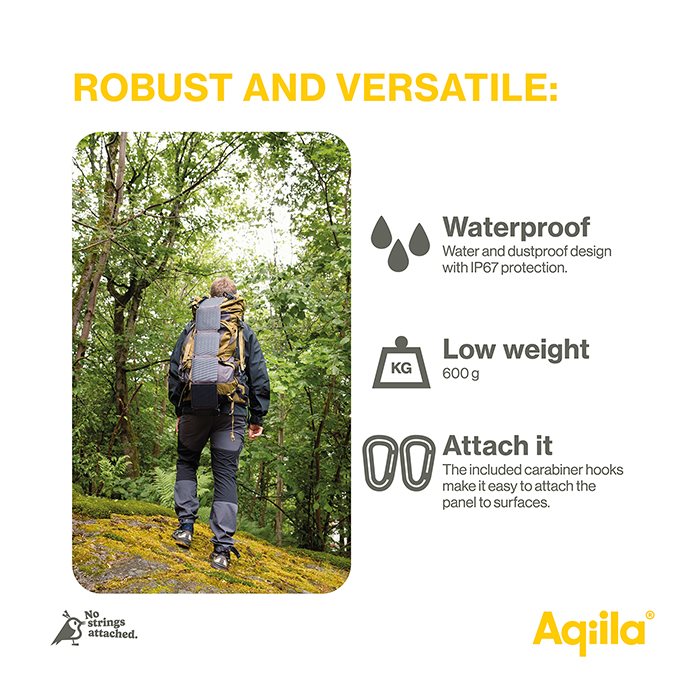 Aqiila SunBird P21 Foldbar Solcelleoplader 20W