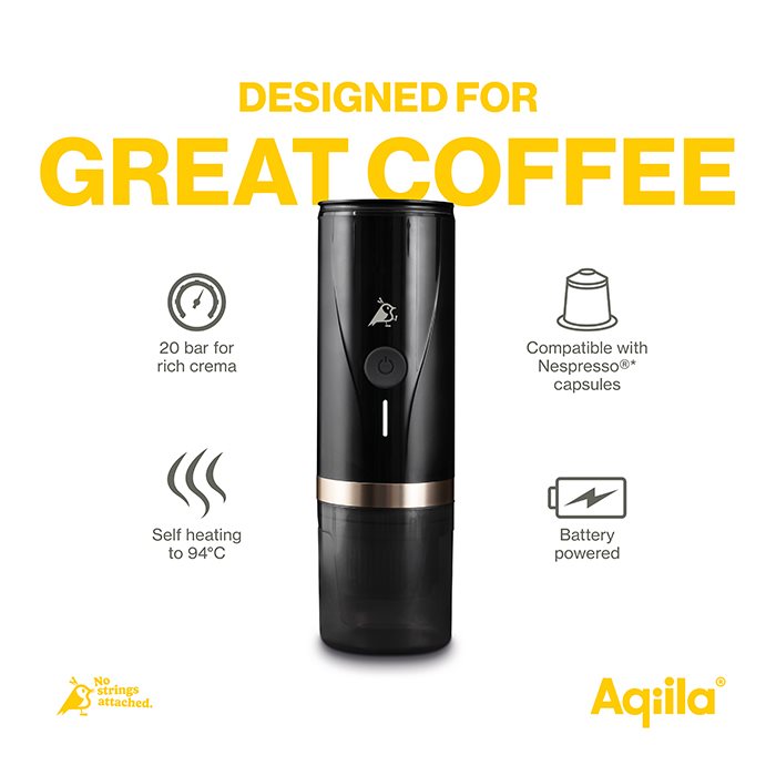 Aqiila Coffeebird Bærbar Espressomaskine (Kapsler/Kaffe)