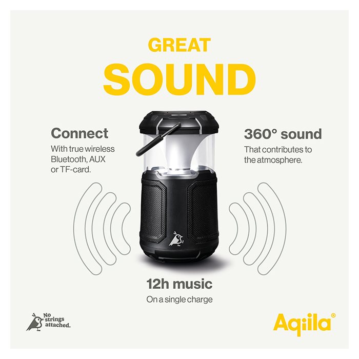 Aqiila Soundbird B10 | 3-i-1 Lampe, Højttaler &amp; Powerbank
