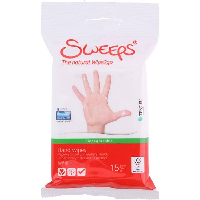 Sweeps Renseservietter til Hænder - 15 stk.