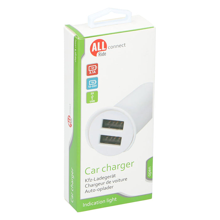 Allride 2 USB udtag til cigarettænder 3,1a, 12-24v (2)