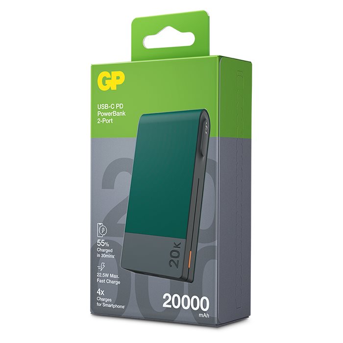 GP M2 Powerbank 20000 mAh | Hurtig & Pålidelig