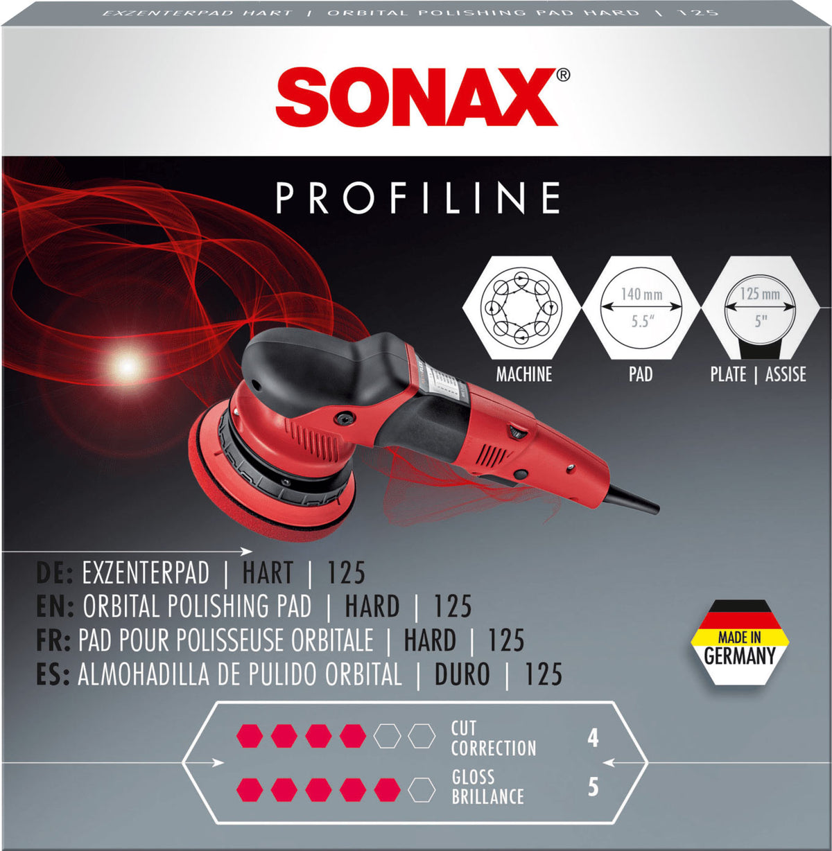 SONAX Polerskive Rød - Grov (125 mm / 140 mm)