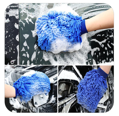 Vaskehandske i blød Microfiber - Blå eller Grøn