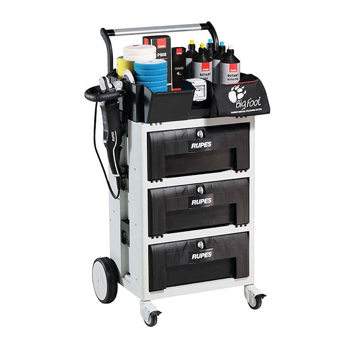 Polishing trolley with 3 drawes and (3)