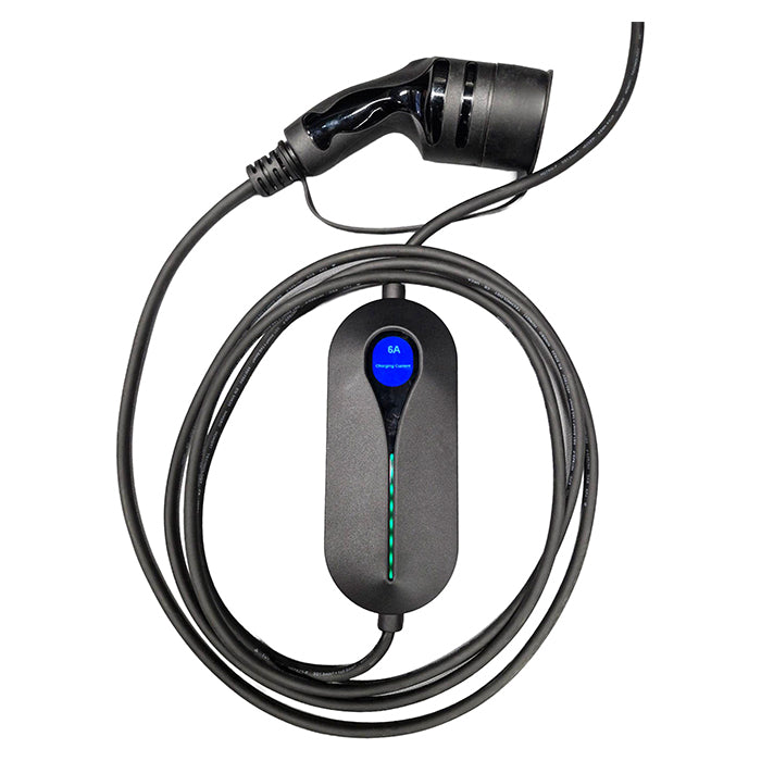 Mormorlader / nødlader til elbil – Type 2, 6A, 5 meter inkl. taske