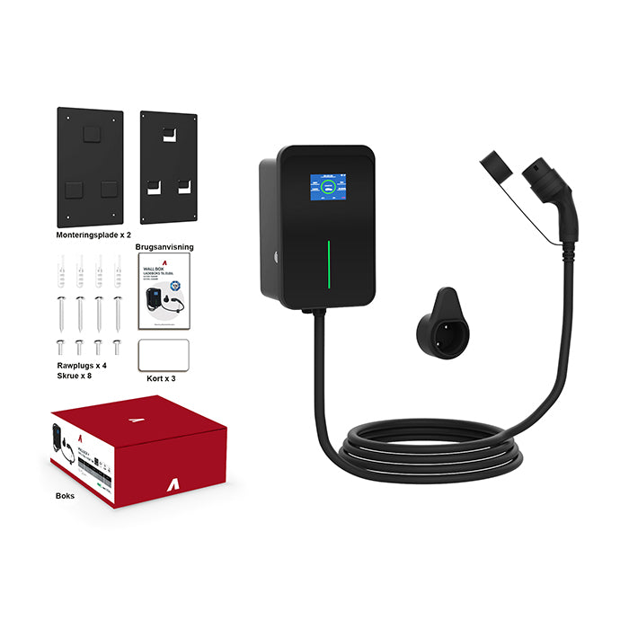 Avant ladeboks til elbil 11kW/16A 3-faset 7 Meter