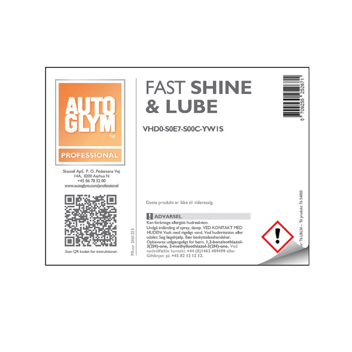 Label Autoglym Fast Shine & Lube