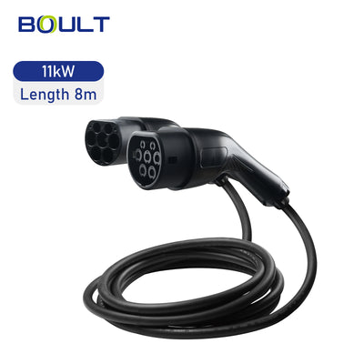 Type 2 ladekabel 11kW – 8 meter (sort / black gun) inkl. taske – Boult