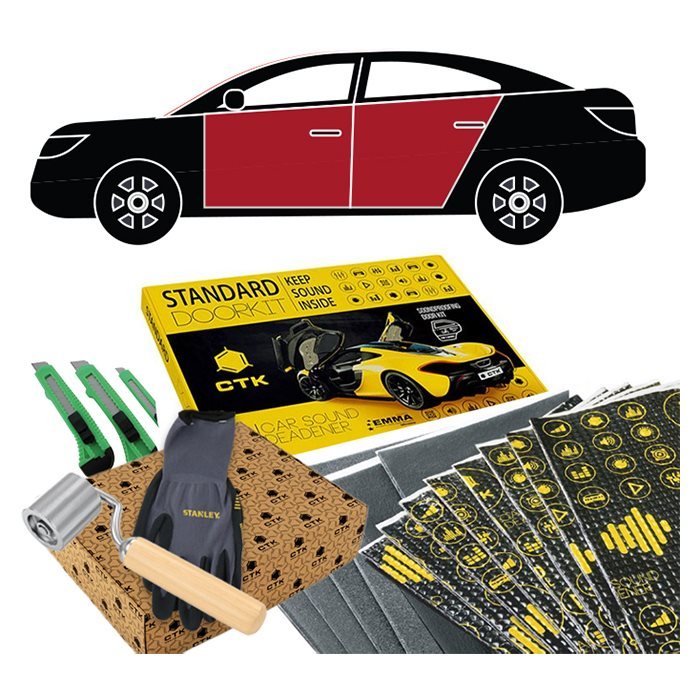 CTK Støjdæmpningspakke Sedan døre (Tesla model 3, Ford Mustang Mach - E, BMW i5) - GreenGoing