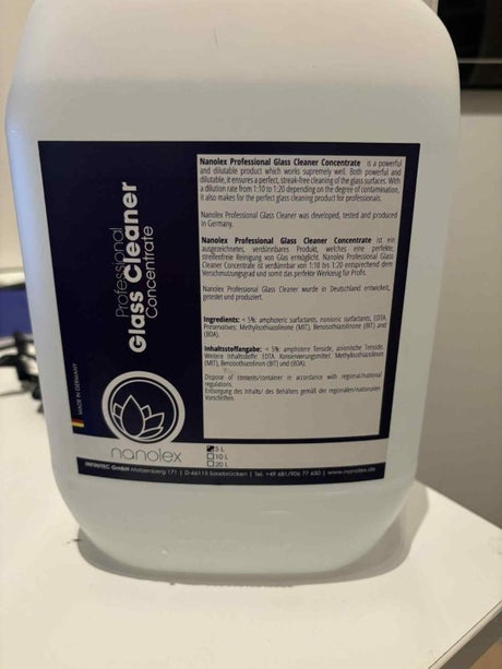 Nanolex Professional Glass Cleaner Concentrate 5 L – stribefri glasrens - GreenGoing