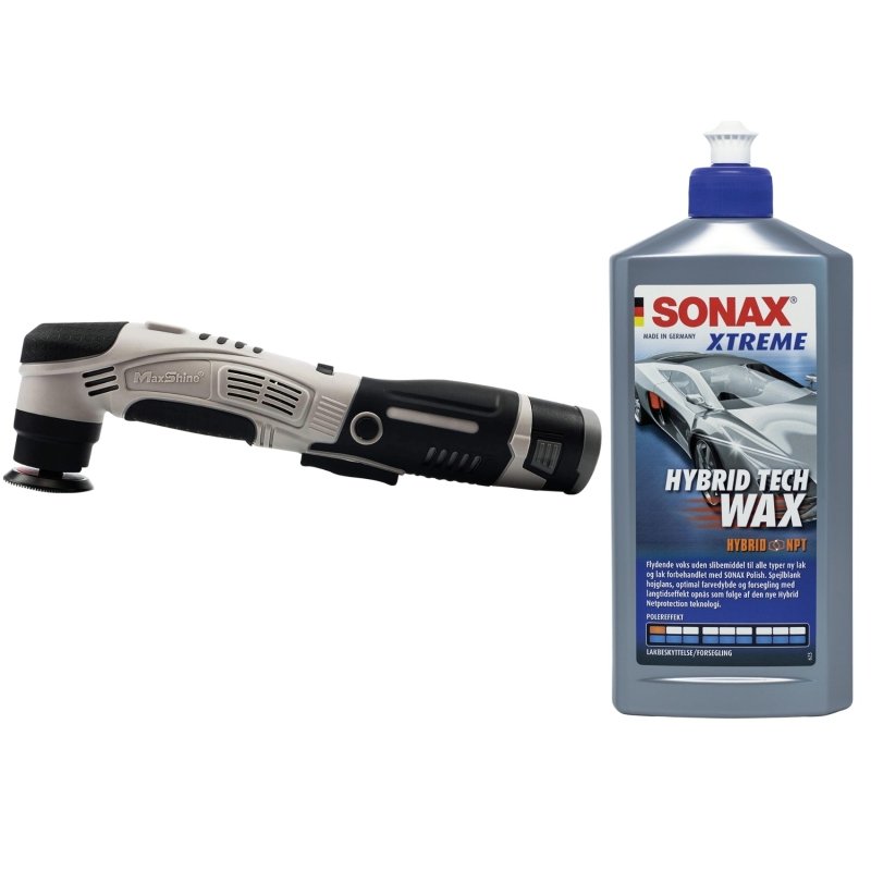 Pakketilbud: Maxshine Mini Polermaskine Kit + SONAX Xtreme Hybrid Tech Wax NPT - GreenGoing