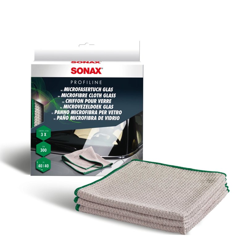 SONAX Microfiberklud Glas 3 stk - GreenGoing