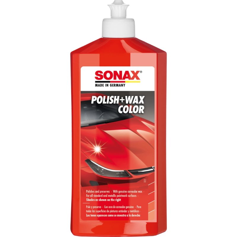 SONAX Polish & Wax Color Rød 500 ml - GreenGoing